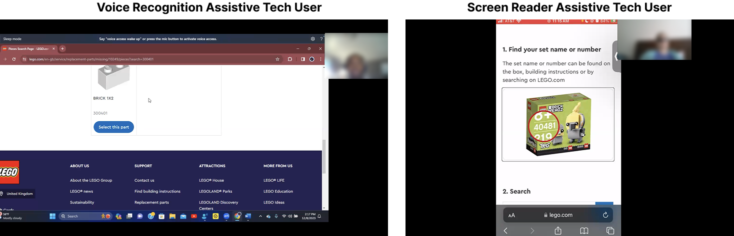 live product accessibility user testing